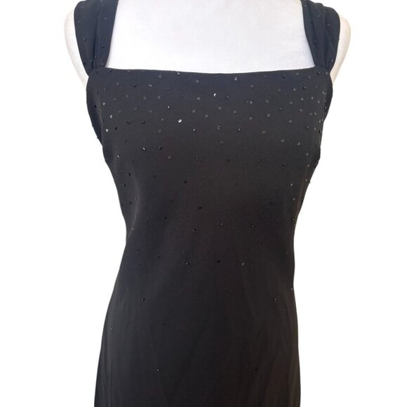 90'S Y2K VINTAGE EVAN PICCONE BLACK SEQUIN FORMAL EVENING DRESS SZ. 10 - Picture 3 of 5